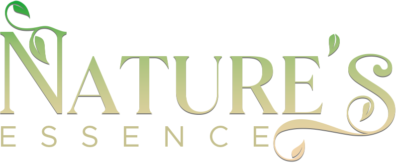 Nature's Essence logo written in green text fading to a lighter yellow